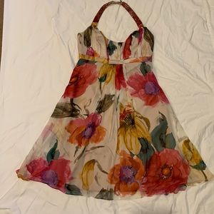 Badgley Mischka size 10 flower halter dress